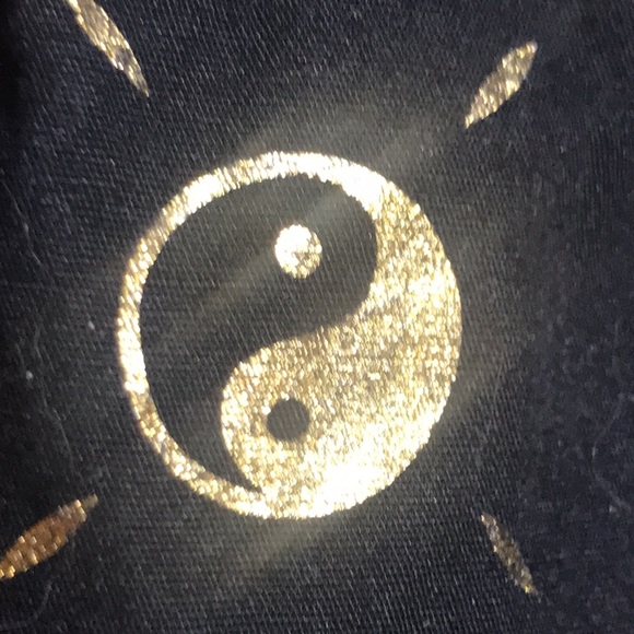 ☯️Drill Clothing Co. Slim Fit Black Button Up Shirt Gold Metallic Ying Yang - Picture 6 of 6